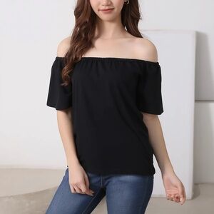 J. Jill Black Off-Shoulder Top NWT